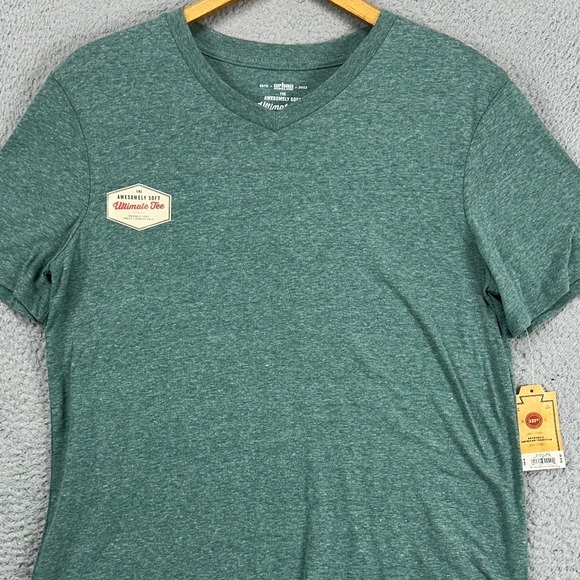 Urban‎ Pipeline V-Neck T-Shirt Adult Medium Green Heather Ultimate Tee Mens NEW